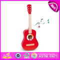 Colorful Musical Instrument Wooden Guitar for Sale, Wooden Toy Guitar with Cheap Price, Wholesale Wooden DIY Guitar Toy W07h037